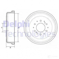 Тормозной барабан DELPHI 933814 N02 UWE8 BF539 5012759522356