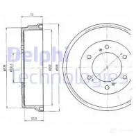 Тормозной барабан DELPHI BF241 E6L 6D 5012759462409 Nissan Navara (D22) 1 Пикап 2.4 150 л.с. 1997 – 2004