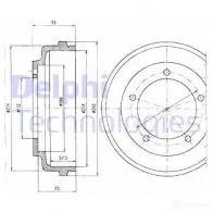Тормозной барабан DELPHI IU39W3 1 5012759923399 BF316 933629