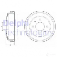 Тормозной барабан DELPHI 933822 5012759527986 BF546 L 2ABT5