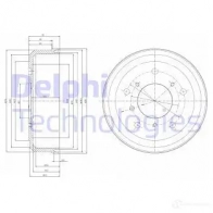 Тормозной барабан DELPHI 5012759461655 C10 AO BF166 933544