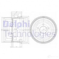 Тормозной барабан DELPHI 933682 CJ2E F3 BF387 5012759092781