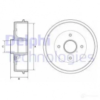 Тормозной барабан DELPHI 5012759527979 BF538 Renault Twingo (CN0) 2 Хэтчбек 1.2 16V (CN0K. CN0V) 76 л.с. 2007 – 2025 D8A5AP I