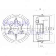 Тормозной барабан DELPHI PB83 6 3273460136023 933832 BFR267