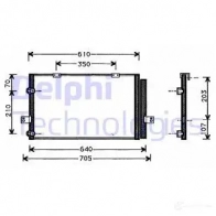 Радиатор кондиционера DELPHI W6C13 E 5050100233742 964025 TSP0225367