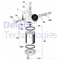 Топливный фильтр DELPHI 932146 36KF CQM 6260B615B 5050100043655