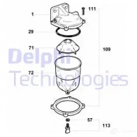 Топливный фильтр DELPHI R754G TH 1423297050 5050100042481 5864001