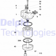 Топливный фильтр DELPHI 1423297039 5050100041101 5838B050 BJ B7ZY