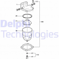 Топливный фильтр DELPHI VRN OLV 1397051364 5050100042511 5864009