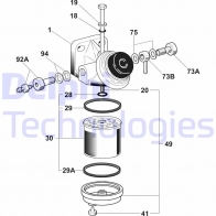 Топливный фильтр DELPHI 5050100043761 MXMQ AV 6260B663B 435563910