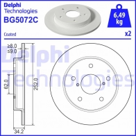 Тормозной диск DELPHI 1440136379 2RCG8 K BG5072C
