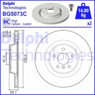 Тормозной диск DELPHI BG5073C 6 AUDA Mini Countryman (F60) 2 Хэтчбек John Cooper Works ALL4 306 л.с. 2019 – 2024