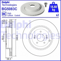 Тормозной диск DELPHI 2IDRA Z BG5083C Kia Stinger