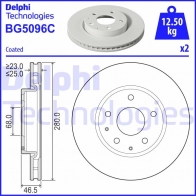 Тормозной диск DELPHI 1440136385 6JG FI BG5096C