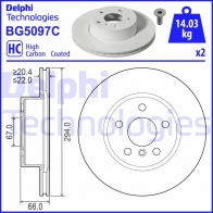 Тормозной диск DELPHI 1440136386 I3O1 F BG5097C