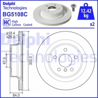 Тормозной диск DELPHI ARS4W 2 BG5108C Bmw 3 (G20) 7 Седан 318 d Mild-Hybrid 136 л.с. 2020 – 2024