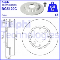 Тормозной диск DELPHI A9 0LNL Peugeot 2008 2 (U) Кроссовер e-2008 136 л.с. 2019 – 2024 BG5120C