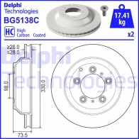 Тормозной диск DELPHI SVR G6LE Porsche Cayenne (9YA) 3 2018 – 2020 BG5138C