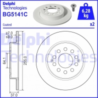 Тормозной диск DELPHI YX2EY GT 1440136405 BG5141C