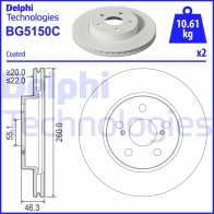 Тормозной диск DELPHI 8W7 GD 1440136413 BG5150C