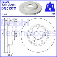 Тормозной диск DELPHI Hyundai 85 KNR BG5157C