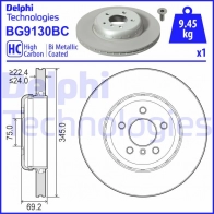 Тормозной диск DELPHI BG9130BC EKSH3 N Bmw 6 (F12) 3 Кабриолет 3.0 640 i 320 л.с. 2011 – 2024