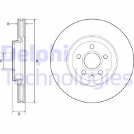 Тормозной диск DELPHI Volvo S60 3 (224) Седан T4 190 л.с. 2019 – 2024 JGKOL P BG9236C