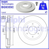 Тормозной диск DELPHI B1NS PP BG9355C Mitsubishi Pajero Sport 3 (KS) Внедорожник 3.0 Mivec 4x4 209 л.с. 2015 – 2025