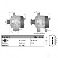 Генератор DENSO 1424872356 DAN2016 T98J A 8717613113608 - Изображение 3