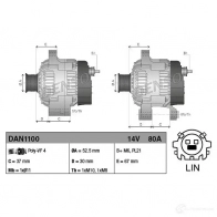 Генератор DENSO 803707 2Y BBY 8717613040867 DAN1100 - Изображение 3
