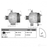 Генератор DENSO DAN1000 803640 8717613024799 V 9UF6 - Изображение 3