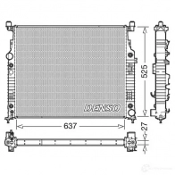 Радиатор охлаждения двигателя DENSO 7 5K6E DRM17056 Mercedes M-Class (W164) 2 Кроссовер 3.0 ML 350 CDI 4 matic (1625) 231 л.с. 2010 – 2011 8717613497678
