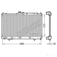 Радиатор охлаждения двигателя DENSO 8717613492161 5NY 8RV8 Mitsubishi Lancer 9 (CS) 2001 – 2007 DRM45036