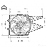 Вентилятор радиатора DENSO Fiat Bravo (198) 2 Хэтчбек 1.4 LPG 90 л.с. 2008 – 2014 DER09309 E KWKP
