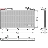 Радиатор охлаждения двигателя DENSO DRM44048 Mazda H4268 V