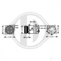 Компрессор кондиционера DIEDERICHS 2095099 TYV0X T dck1451