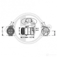 Компрессор кондиционера DIEDERICHS Opel Astra (G) 2 Седан 2.0 16V (F69) 136 л.с. 1998 – 2005 N 1TBIXU 7180501