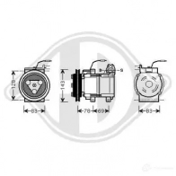 Компрессор кондиционера DIEDERICHS G7BW F dck1623 Hyundai Galloper (JK01) 2 Внедорожник 2.5 TD intercooler 99 л.с. 1998 – 2003
