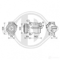 Компрессор кондиционера DIEDERICHS Opel Antara (D) 2 Кроссовер 2.4 167 л.с. 2010 – 2025 QM KNU dck1690