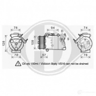 Компрессор кондиционера DIEDERICHS Ford C-Max 2 (CB7, CEU) Минивэн 2.0 Duratorq TDCi 115 л.с. 2011 – 2024 8D39M P dck1285