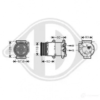 Компрессор кондиционера DIEDERICHS dck1282 BWXRXD C Ford C-Max 2 (CB7, CEU) Гранд Минивэн 1.6 Ti 105 л.с. 2010 – 2024