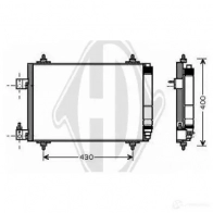 Радиатор кондиционера DIEDERICHS 8424300 G 72K9H5 Peugeot 407 1 (6D) Седан 2.0 HDi 140 л.с. 2009 – 2010