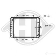 Радиатор охлаждения двигателя DIEDERICHS dcm3481 2098112 O1Q TR7