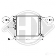 Радиатор охлаждения двигателя DIEDERICHS dcm3494 2098125 PN6SR 8B