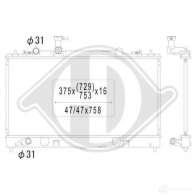 Радиатор охлаждения двигателя DIEDERICHS 2096882 1J7OU SD dcm2251