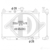 Радиатор охлаждения двигателя DIEDERICHS dcm2267 8BYBT 6B 2096898