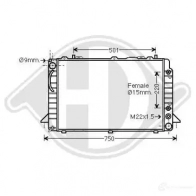 Радиатор охлаждения двигателя DIEDERICHS dcm1439 J56 DX 2096070