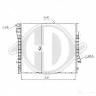 Радиатор охлаждения двигателя DIEDERICHS dcm1563 2096194 K W67S