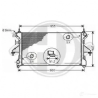 Радиатор охлаждения двигателя DIEDERICHS 8348406 2084208 OAI2 0V