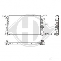 Радиатор охлаждения двигателя DIEDERICHS dcm3870 AV1F TL2 Mercedes Sprinter (906) 2 Кабина с шасси 2.1 (5T) 516 CDI 4x4 (9053. 9055. 9055) 163 л.с. 2011 – 2025